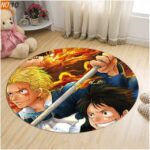 Tapis Rond One Piece Luffy et Sabo