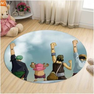 Tapis Rond One Piece Nakama Poings Levés
